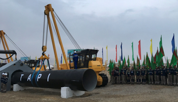 Launch ceremony for the Afghan section of a planned pipeline taking Turkmen gas to Pakistan (Reuters/Marat Gurt)