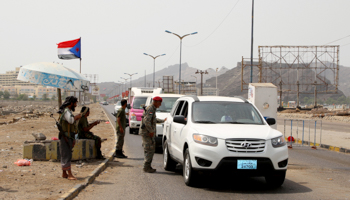 Separatist forces operate a checkpoint in Aden (Reuters/Fawaz Salman)