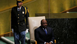 Gabonese President Ali Bongo waits to address the 72nd United Nations General Assembly, September 21, 2017 (Reuters/Lucas Jackson)