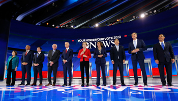 The third-round 2020 Democratic US presidential debate in Houston, Texas, September 12 (Reuters/Jonathan Bachman)