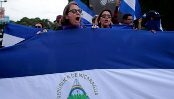 Demonstrators take part in a protest against Nicaraguan President Daniel Ortega's Government in Managua (Reuters/Oswaldo Rivas)