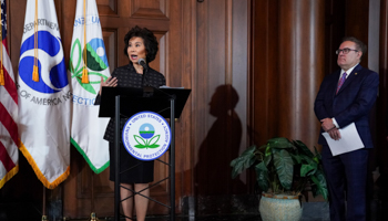 Transportation Secretary Elaine Chao speaks alongside Environmental Protection Agency Administrator Andrew Wheeler in Washington, United States, September 19 (Reuters/Sarah Silbiger)