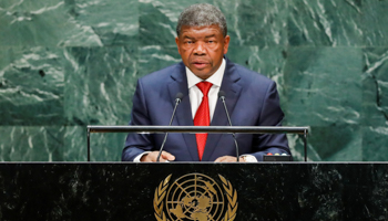 Angola's President Joao Lourenco speaking at the UN General Assembly, September 24 (Reuters/Eduardo Munoz)