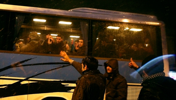 Kosovars on a bus to Serbia hoping to reach the EU (Reuters/Hazir Reka)