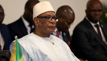 President Ibrahim Boubacar Keita appears at a summit in Abidjan, July 12 (Reuters/Luc Gnago)
