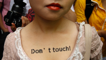 A woman takes part in a SlutWalk protest in Seoul, 2011 (Reuters/Truth Leem)