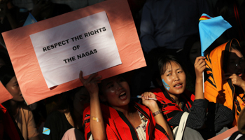 Student protesters demanding greater rights for Nagas (Reuters/Anushree Fadnavis)