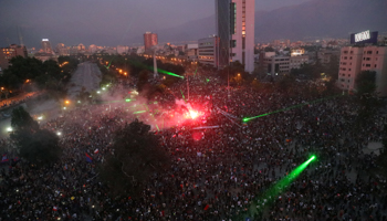 An anti-government protest in Santiago on November 8 (Reuters/Pablo Sanhueza)