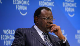 Namibian President Hage Geingob at the World Economic Forum on Africa in Cape Town, September 5 (Reuters/Sumaya Hisham)