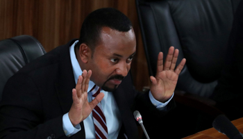 Ethiopia's Prime Minister Abiy Ahmed addresses parliament, October 22 (Reuters/Tiksa Negeri)