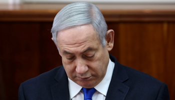 Prime Minister Binyamin Netanyahu appears at a cabinet meeting, November 17 (Reuters/Gali Tibbon)