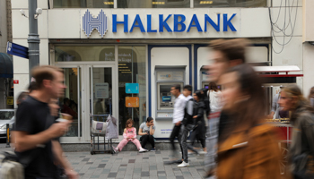 A branch of Halkbank in central Istanbul, October 16 (Reuters/Huseyin Aldemir)