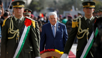 PA President Mahmoud Abbas attends a memorial ceremony on the anniversary of Yasser Arafat's death, November 11 (Reuters/Mohamad Torokman)