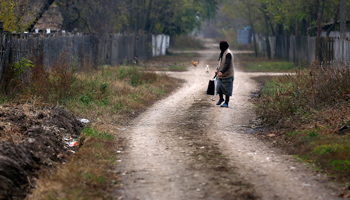 A dirt road in Floroaica village, south-eastern Romania, 2014 (Reuters/Bogdan Cristel)