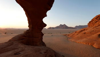 Desert and mountains in southern Jordan, July 27 (Reuters/Muhammad Hamed)