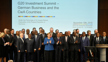 Chancellor Angela Merkel hosts the 2019 Compact with Africa investment summit, November 19, 2019 (Reuters/John MacDougall)