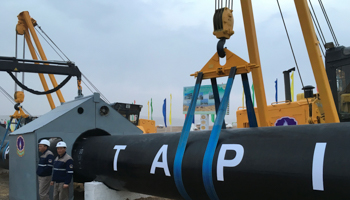 A launch ceremony for the TAPI pipeline (Reuters/Marat Gurt)