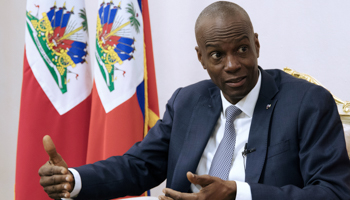 Haiti's President Jovenel Moise speaks during an interview with Reuters at the National Palace of Port-au-Prince, Haiti, January 11 (Reuters/Valerie Baeriswyl)