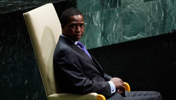 Zambia's President Edgar Lungu before addressing the UN General Assembly, New York, September 25, 2019 (Reuters/Carlo Allegri)