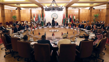 Permanent representatives of the Arab League take part in an emergency meeting to discuss Turkey's plans to send military troops to Libya, at the League's headquarters in Cairo, Egypt December 31, 2019 (Reuters/Mohamed Abd El Ghany)