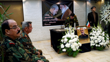 Syrian military personnel attend a memorial service for the late Iranian Major-General Qassem Soleimani, head of the elite Quds Force, at the Iranian embassy in Damascus, Syria, January 5 (Reuters/Yamam Al Shaar)