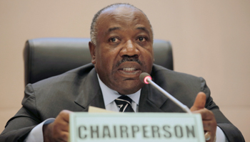Gabon's President Ali Bongo addresses an African Union meeting on climate change, Addis Ababa, January 29, 2018 (Reuters/Tiksa Negeri)