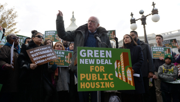 Democratic US presidential candidate Senator Bernie Sanders at a Green New Deal event in Washington, United States. November 14, 2019. (Reuters/Erin Scott)