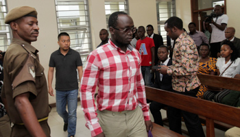 Erick Kabendera arrives in court for a hearing, Dar es Salaam, Tanzania August 19, 2019 (Reuters/Emmanuel Herman)