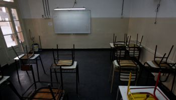 An empty classroom at a public school in Buenos Aires during a teachers’ strike (Reuters/Martin Acosta)