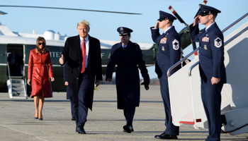US President Donald Trump at Joint Base Andrews, Maryland, United States, February 14 (Reuters/Erin Scott)