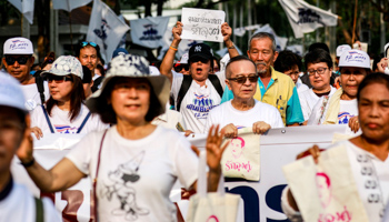 Supporters of Prime Minister Prayut Chan-o-cha (Reuters/Soe Zeya Tun)