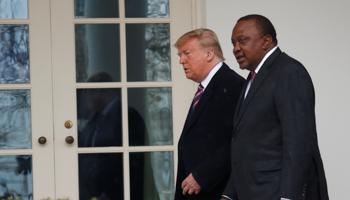 US President Donald Trump and Kenyan President Uhuru Kenyatta meet at the White House, February 6, 2020 (Reuters/Leah Millis)