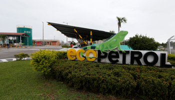 The entrance of Ecopetrol's Castilla oil rig platform is seen in Castilla La Nueva, Colombia June 26, 2018 (Reuters/Luisa Gonzalez)