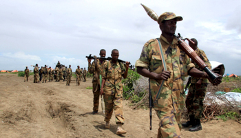 Jubaland security forces on patrol near Kismayo (Reuters/Abdiqani Hassan)
