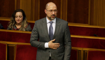 New Prime Minister Denis Shmihal in parliament (Reuters/Valentyn Ogirenko)