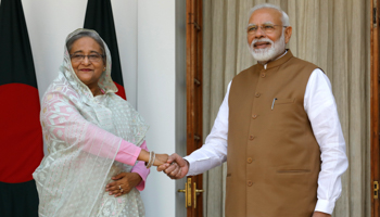 Bangladesh’s Prime Minister Sheikh Hasina and India’s Prime Minister Narendra Modi (Reuters/Altaf Hussain)