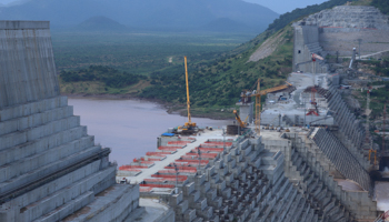 Ongoing construction works on the Grand Ethiopian Rennaissance Dam, September 26, 2019 (Reuters/Tiksa Negeri)