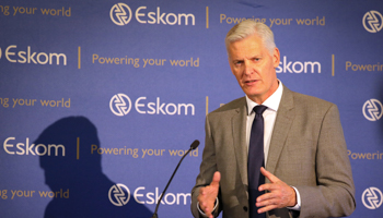 Eskom CEO Andre de Ruyter speaks during a media briefing in Johannesburg, South Africa, January 31 (Reuters/Sumaya Hisham)