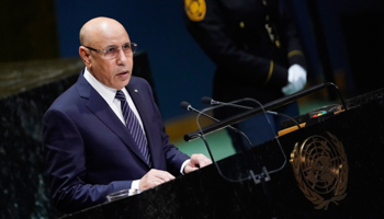 President Mohamed Ould Ghazouani addresses the UN General Assembly (Reuters/Carlo Allegri)