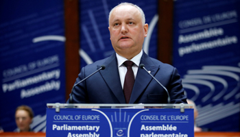 President Igor Dodon at a Council of Europe meeting (Reuters/Vincent Kessler)