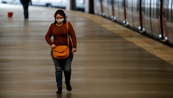 A woman on a platform at the Gare du Nord RER station in Paris (Reuters/Gonzalo Fuentes)