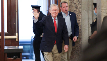 Senate Majority Leader Mitch McConnell, Washington, United States, April 21 (Reuters/Tom Brenner)