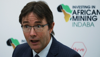 Roger Baxter, Chief Executive of the Minerals Council South Africa speaks during a media briefing at the 2020 Investing in African Mining Indaba conference in Cape Town, February 4 (Reuters/Sumaya Hisham)