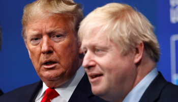 UK Prime Minister Boris Johnson and US President Donald Trump (Reuters/Peter Nicholls)