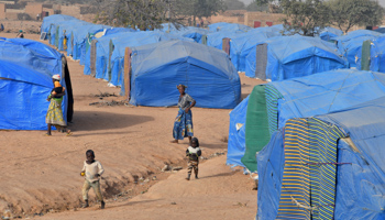 A camp for displaced people in Pissila, Burkina Faso, January 24 (Reuters/Anne Mimault)