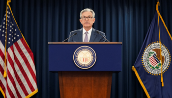 US Federal Reserve Chairman Jerome Powell speaking in Washington, United States, March 3 (Reuters/Kevin Lamarque)