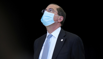 Health and Human Services Secretary Alex Azar at a medical test production facility, Maine, United States, June 5 (Reuters/Tom Brenner?)
