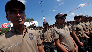 Members of neighbourhood ‘watchmen’ on parade, Istanbul, June 11 (Reuters/Murad Sezer)
