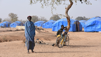 Displaced people in a camp built by the German NGO Help in Pissila, Burkina Faso, January 24 (Reuters/Anne Mimault)