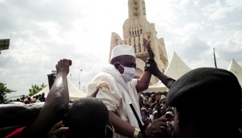 Imam Mahmoud Dicko during a protest in Bamako, Mali June 5 (Reuters/Matthieu Rosier)